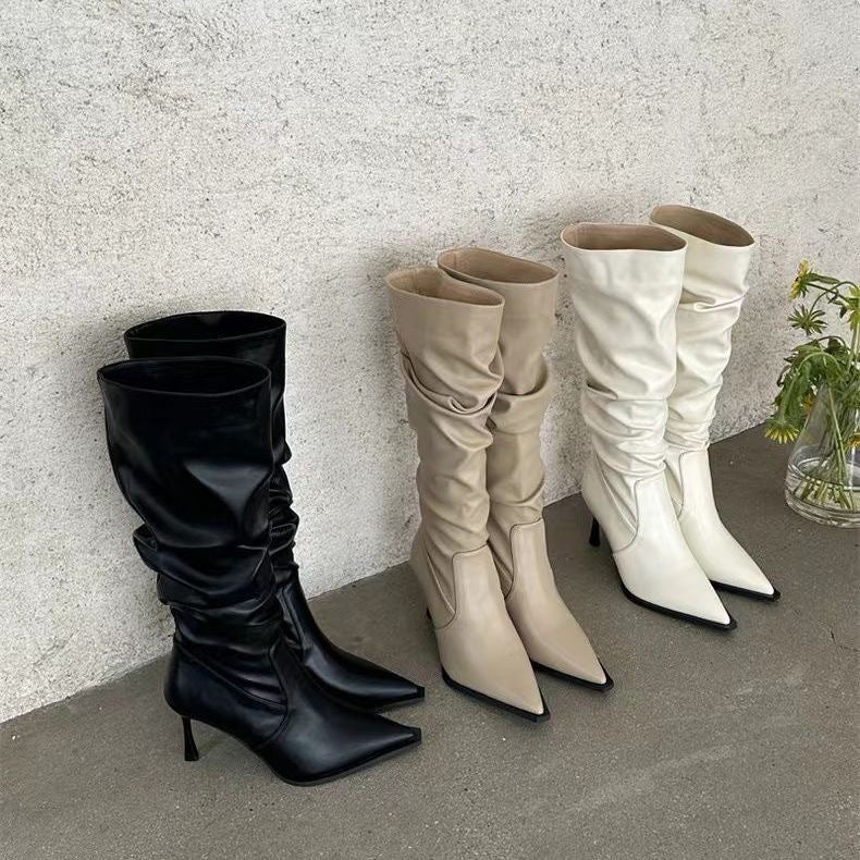 Retro Over-the-Knee Stiletto Boots