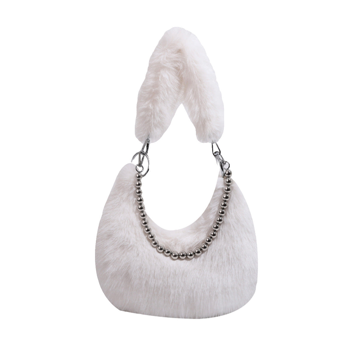Furry Crossbody Bag for Women - Plush Shoulder Bag with Adjustable Strap