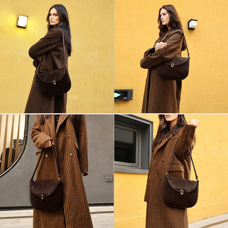 Women's Large-Capacity Genuine Leather Underarm Shoulder Bag – Streetwear Commuter Bag