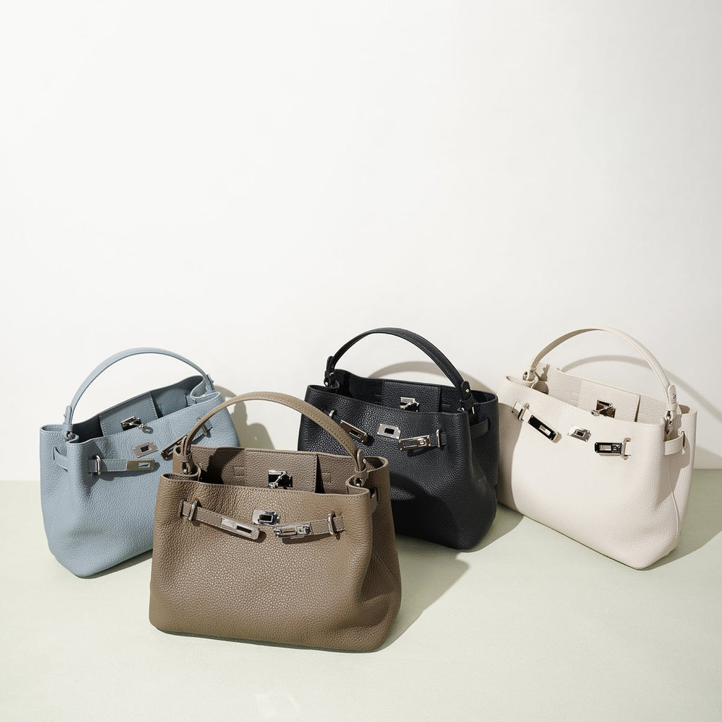 Genuine Leather Crossbody Tote Kelly Bag - Women's Handbag with Double Shoulder Straps