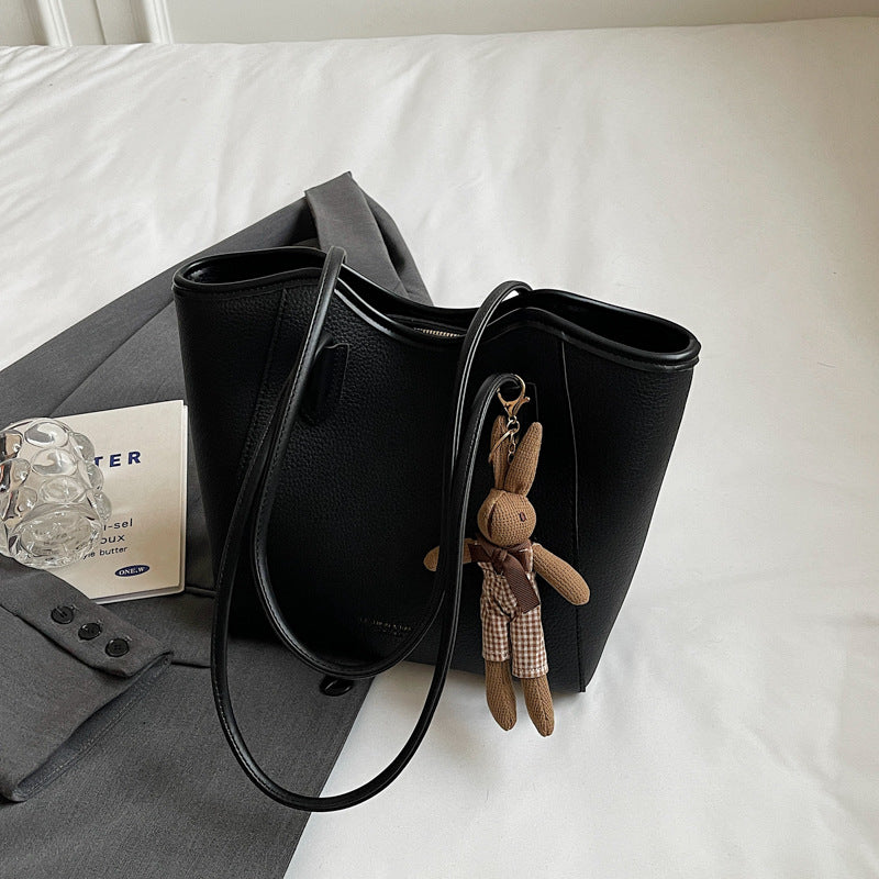 Textured Retro Minimalist Shoulder Bag
