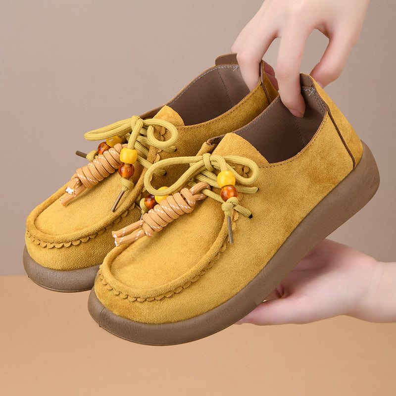 Vintage Beijing Style Women's Flats - Comfortable Low Heel Casual Shoes