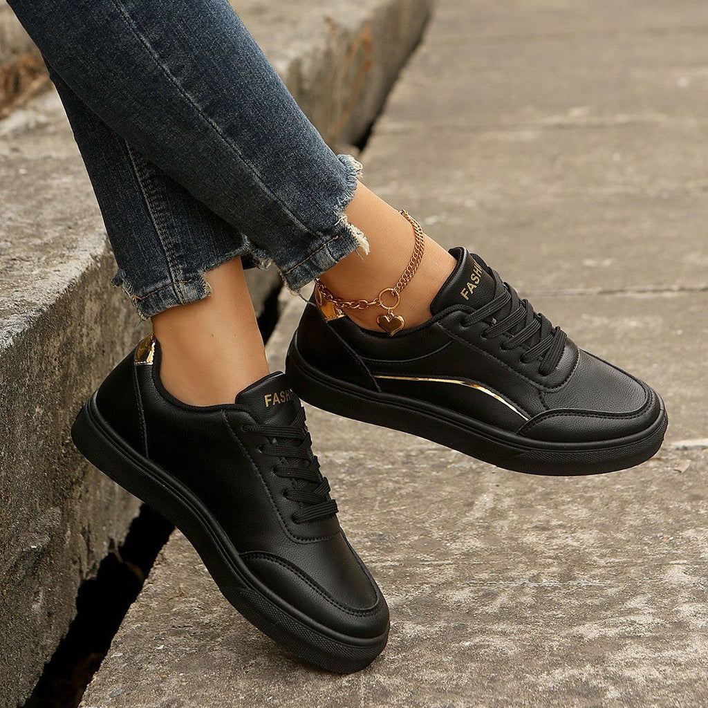 Women's Lace-Up Platform Sneakers | Round Toe Thick Sole Casual Flats