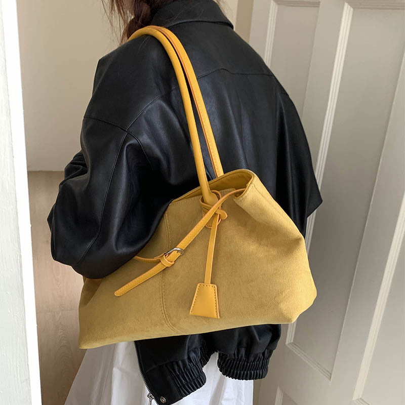 Retro Matte PU Leather Handbag – Urban Minimalist Shoulder Bag for Women