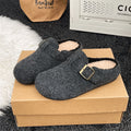 Women's Faux Fur Plush Slippers – Cozy French-Style Indoor House Shoes | Gray & Coffee
