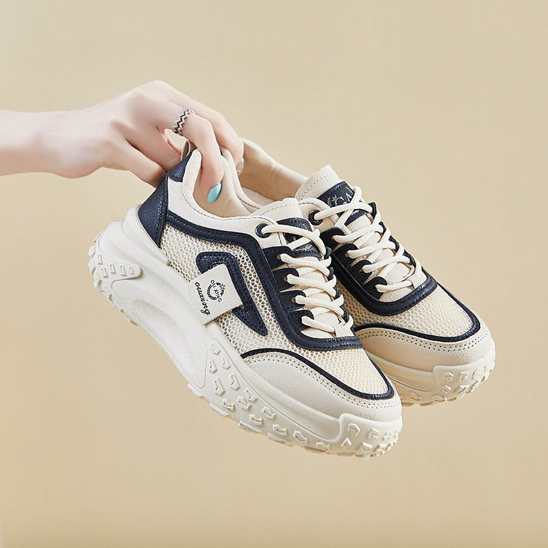 Women's Breathable Mesh Sneakers – Casual Lightweight Lace-Up Shoes