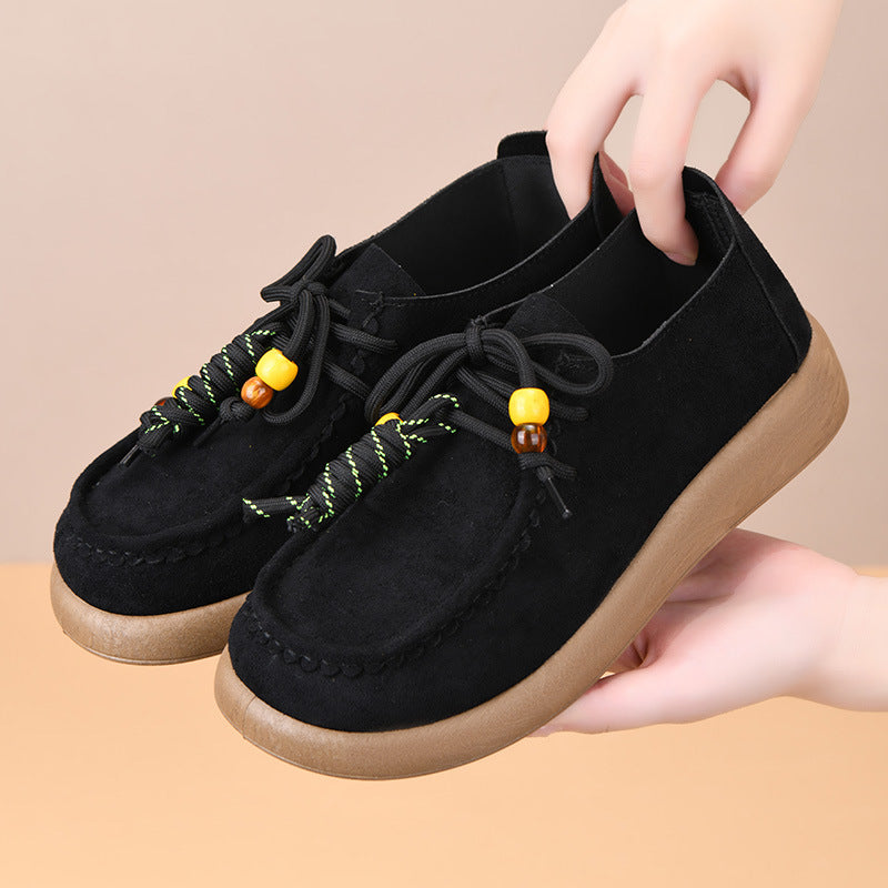 Vintage Beijing Style Women's Flats - Comfortable Low Heel Casual Shoes