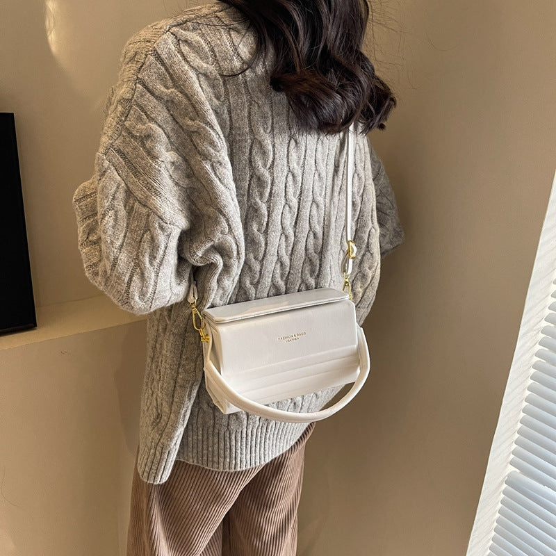 Women's Box Crossbody Bag - Urban Minimalist PU Leather Shoulder Bag with Adjustable Strap