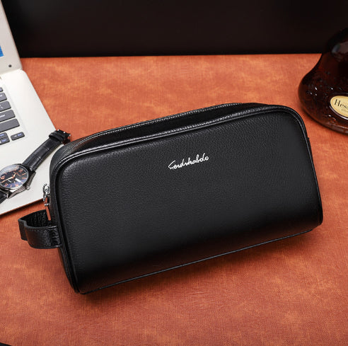 Men's PU Leather Clutch Bag | Business Travel Handbag for Men | Black & Brown