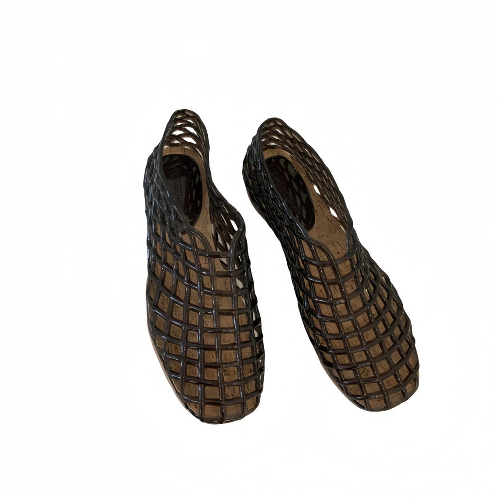 Women's Korean-Style Hollow-Out Round-Toe Flats | Breathable Candy-Color Slip-On Shoes