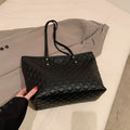 Diamond-Check Commuter Shoulder Bag - Women's PU Leather Crossbody Bag