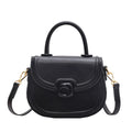Women's Round Crossbody Bag - PU Leather Shoulder Bag with Adjustable Strap