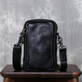Men's Genuine Leather Small Crossbody Bag – Urban Minimalist Top-Layer Cowhide