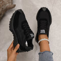Women's Versatile Lightweight Mesh Sneakers – Breathable Flat Sole Cross-Tie Casual Shoes