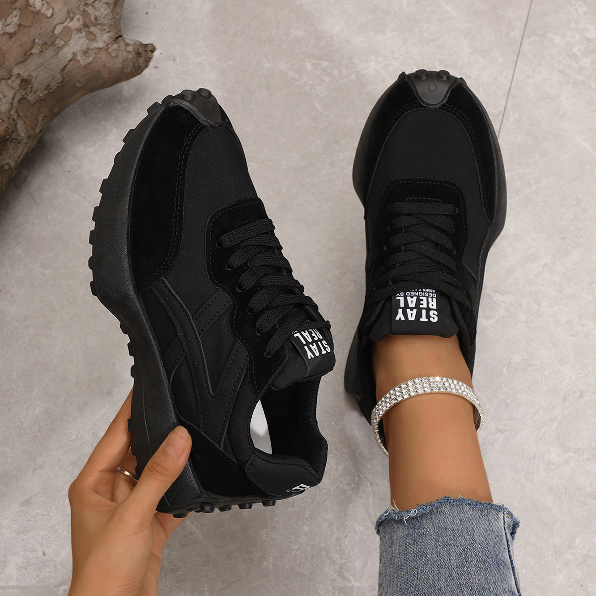 Women's Versatile Lightweight Mesh Sneakers – Breathable Flat Sole Cross-Tie Casual Shoes
