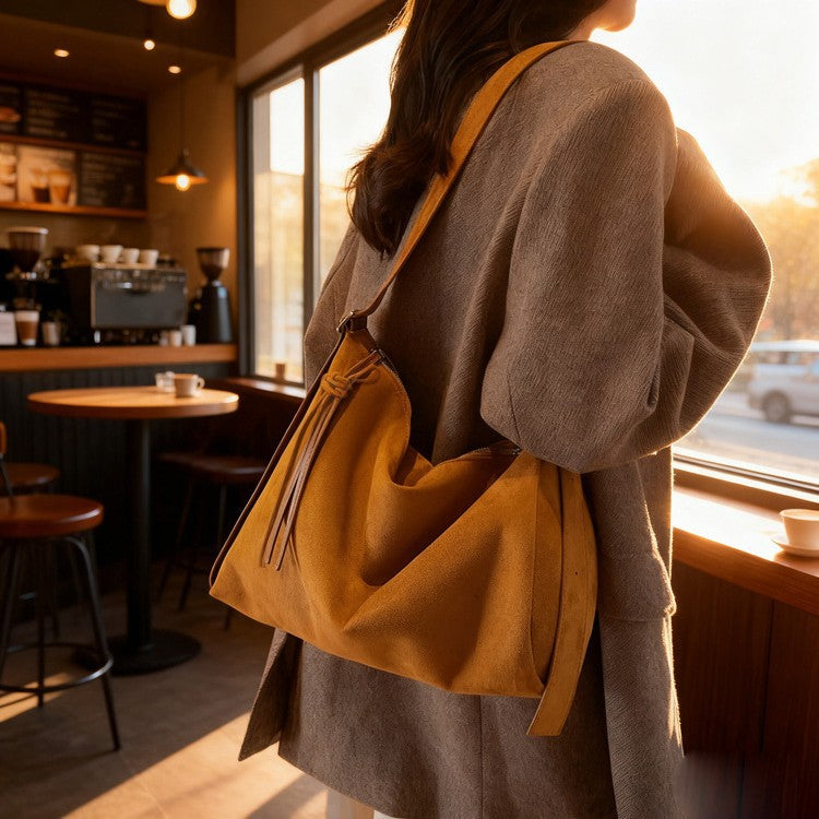 Women's Retro Crossbody Bag - Casual Versatile Shoulder Bag with Patchwork Stripes