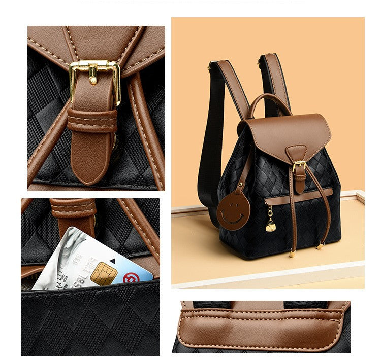 Women's Leather Backpack Casual Multifunction Shoulder School Travel Bag