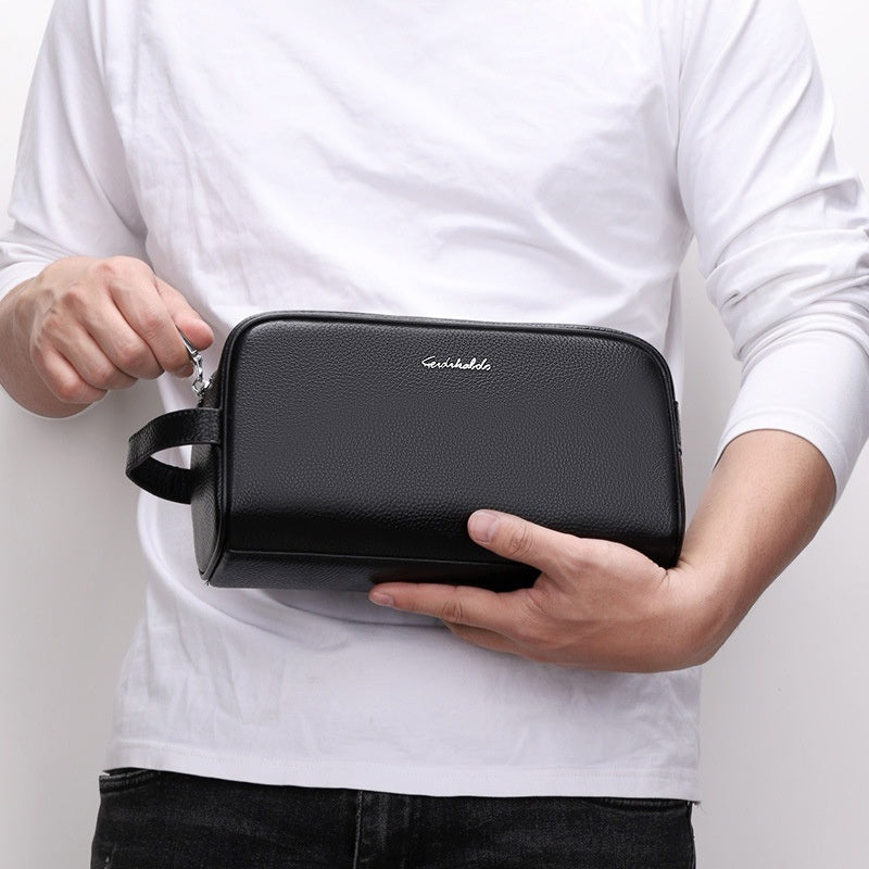 Men's PU Leather Clutch Bag | Business Travel Handbag for Men | Black & Brown