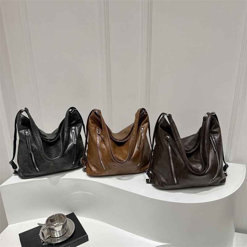 Retro Corduroy Shoulder Bag for Women - Spring Summer Fashion Handbag