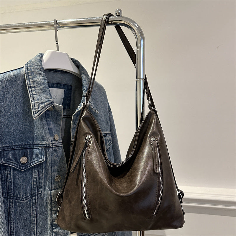 Retro Corduroy Shoulder Bag for Women - Spring Summer Fashion Handbag