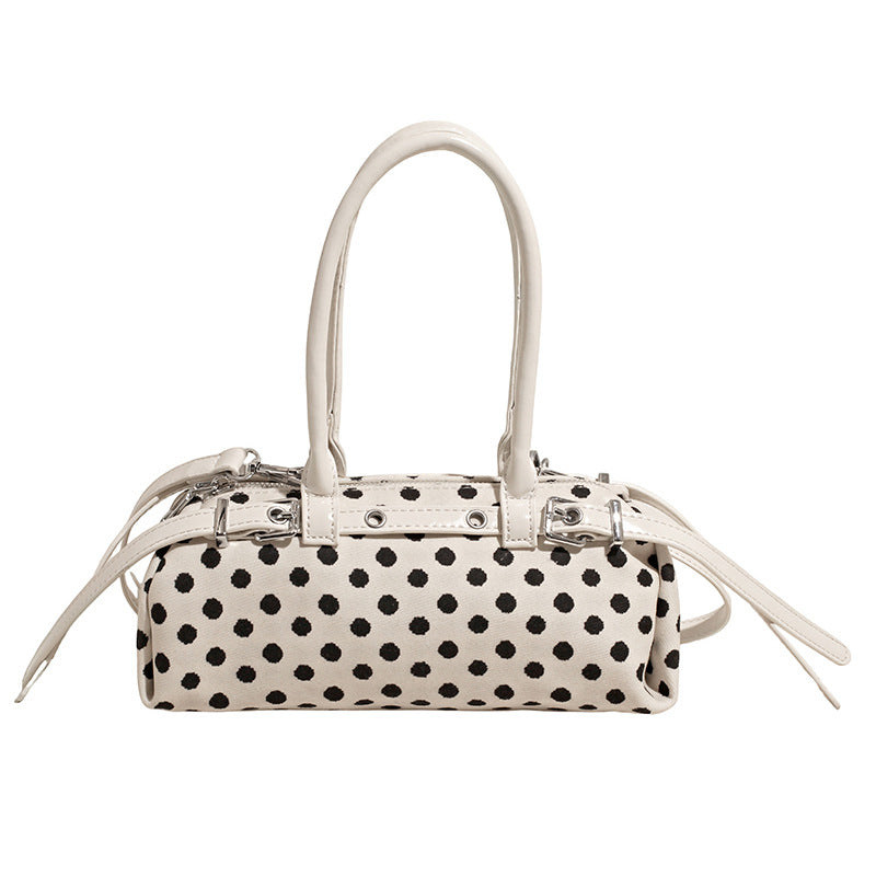 Women's Polka-Dot Tote Bag – PU Leather Pillow Bag with Multiple Compartments