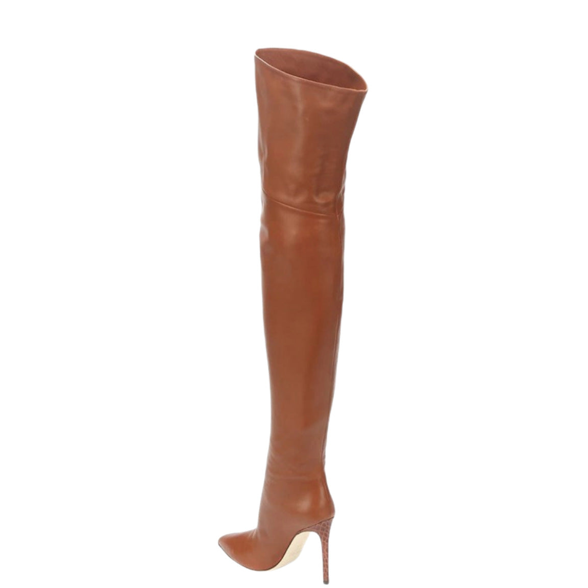 Women's Over-the-Knee Stiletto Boots | Plus-Size Sexy High Heel Slip-On Boots | Brown