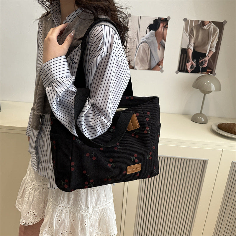 Women's Minimalist Canvas Tote Shoulder Bag – Black, White & Pink | Sarah Express