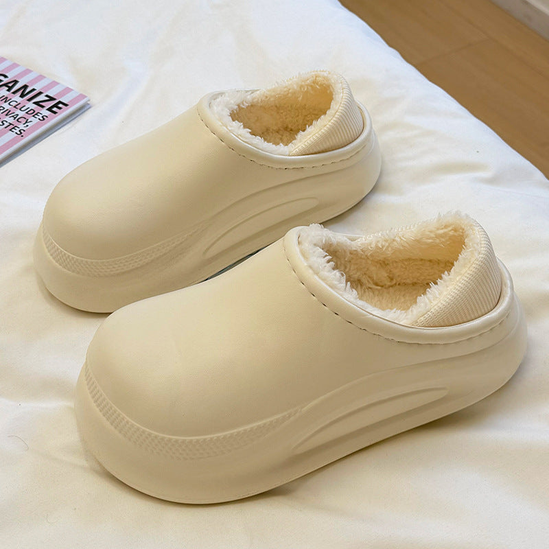 Minimalist Cotton Shoes For Couples – Faux Fur Lined Flat Slip-On Sneakers