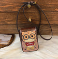 Women's Cartoon Crossbody Phone Bag - Western Style Color Block Design