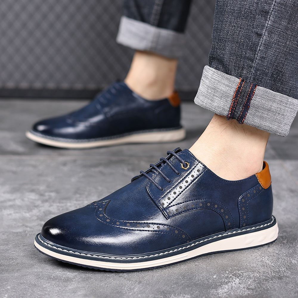 Premium Men's Business Casual Leather Shoes - Classic Lace-Up Oxford Dress Shoes