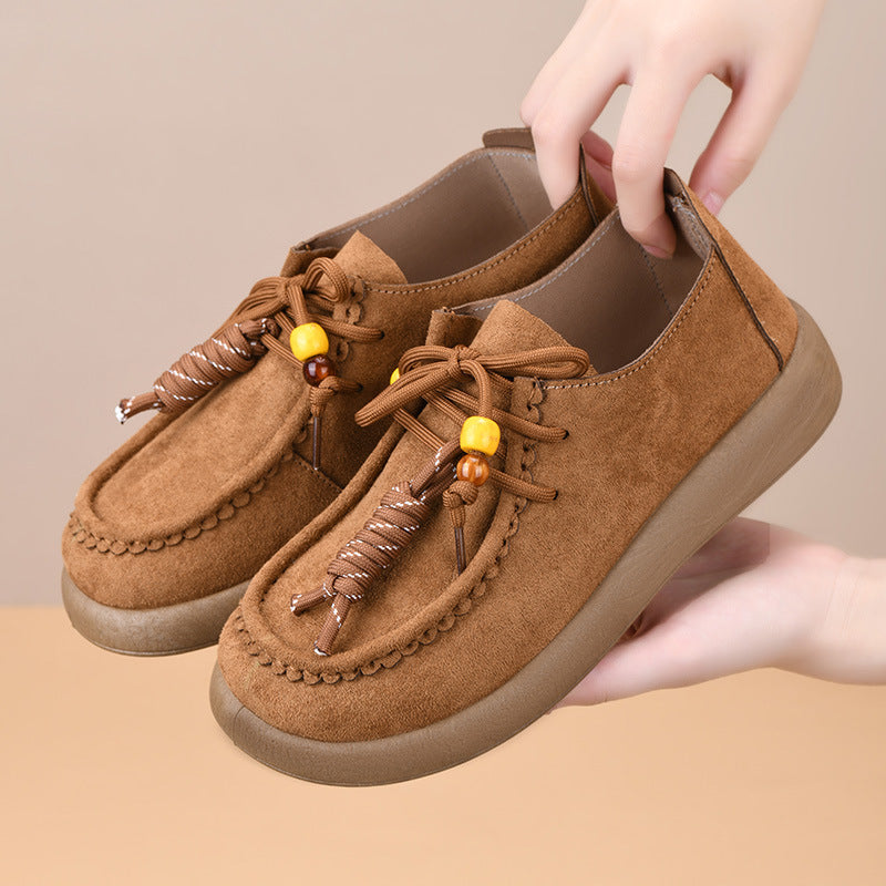 Vintage Beijing Style Women's Flats - Comfortable Low Heel Casual Shoes