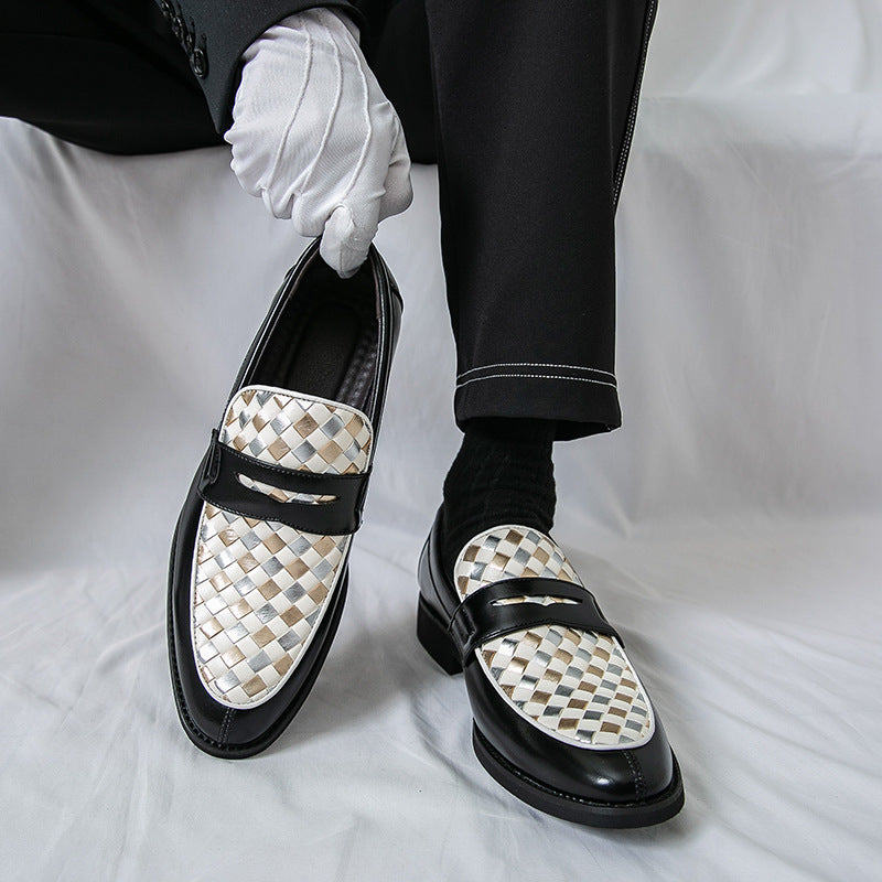 Men's Pointed-Toe Leather Dress Shoes - Business Casual Formal Footwear