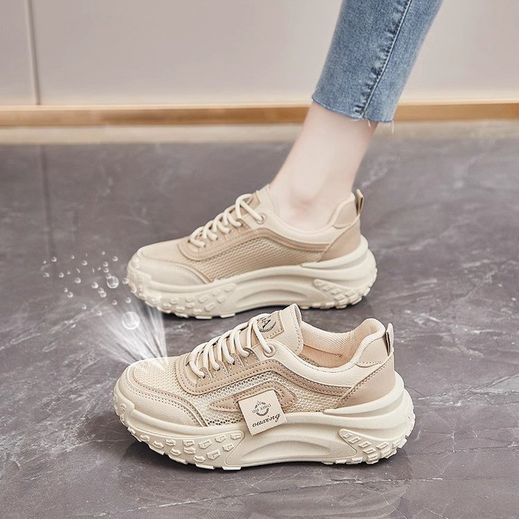 Women's Breathable Mesh Sneakers – Casual Lightweight Lace-Up Shoes