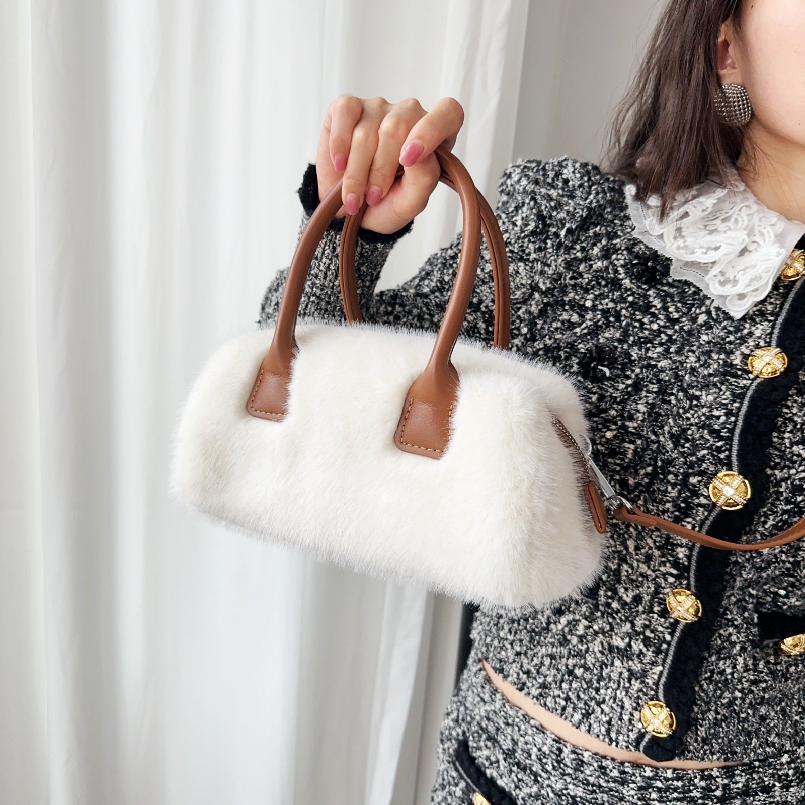 Faux Mink Fur Tote Bag