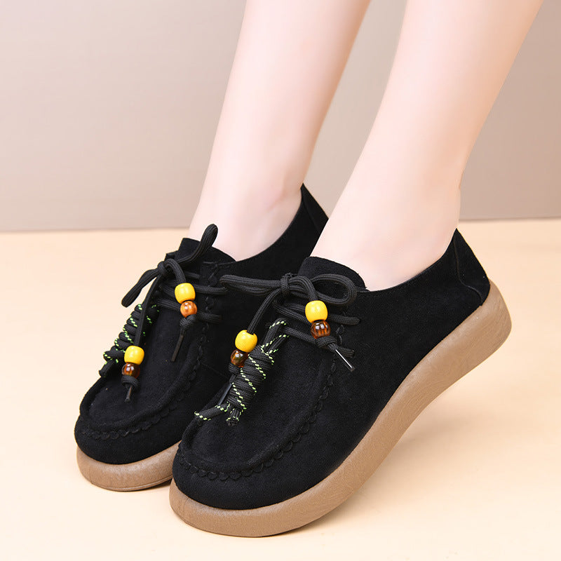 Vintage Beijing Style Women's Flats - Comfortable Low Heel Casual Shoes