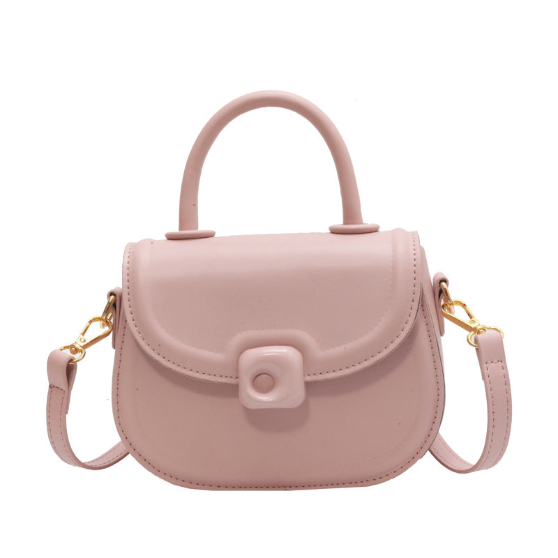 Women's Round Crossbody Bag - PU Leather Shoulder Bag with Adjustable Strap