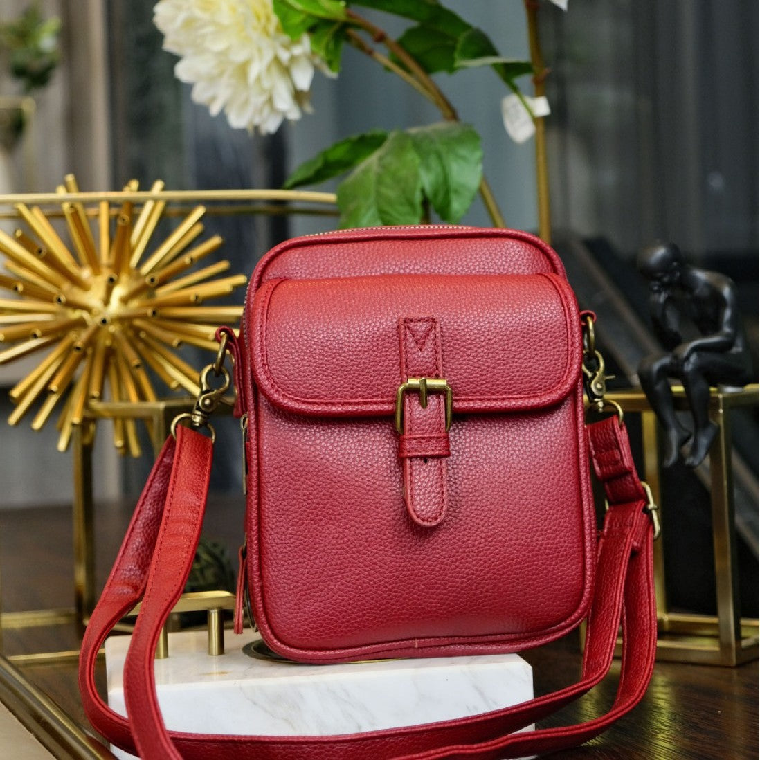 Women's Crossbody Phone Bag - Compact Messenger Shoulder Bag with Multiple Compartments