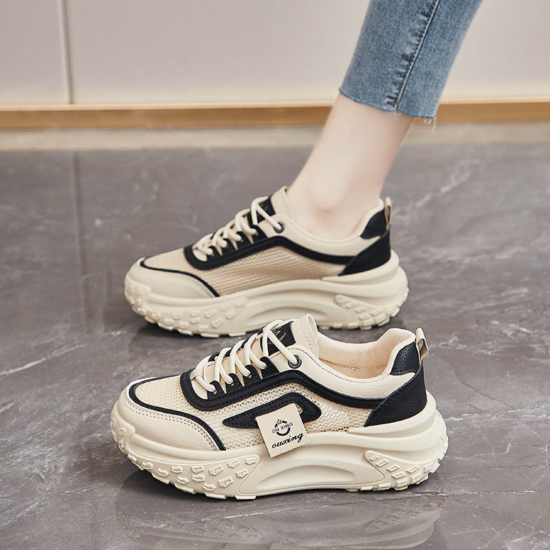 Women's Breathable Mesh Sneakers – Casual Lightweight Lace-Up Shoes