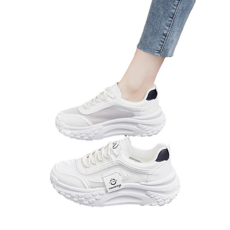 Women's Breathable Mesh Sneakers – Casual Lightweight Lace-Up Shoes