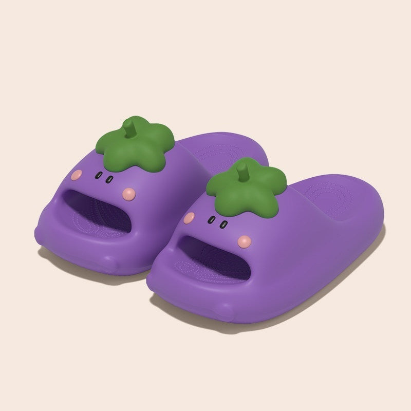 Women's Cartoon Vegetable Slippers - Cute Summer Slides with EVA Comfort Sole