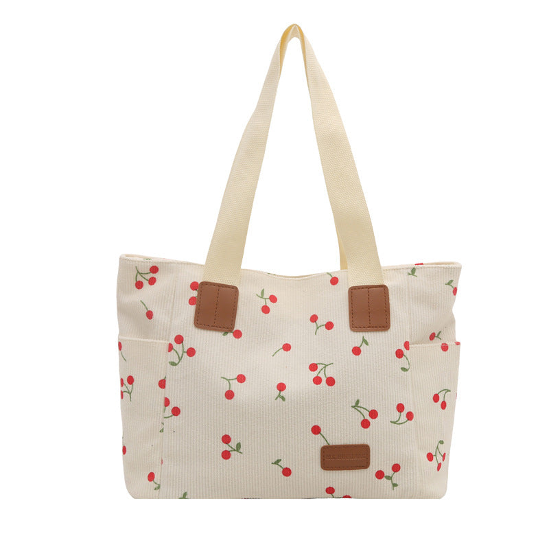 Women's Minimalist Canvas Tote Shoulder Bag – Black, White & Pink | Sarah Express