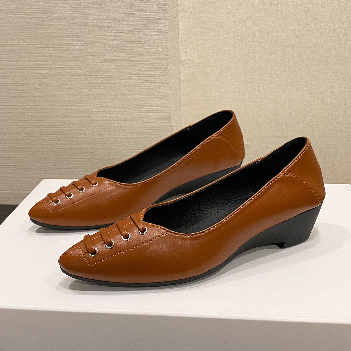 Women's Slip-On Loafers | Soft PU Leather Non-Slip Wedge Flats