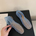 Women's Korean-Style Hollow-Out Round-Toe Flats | Breathable Candy-Color Slip-On Shoes