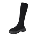 Women's Chunky Sole Suede Boots | Round Toe Slip-On Winter Boots