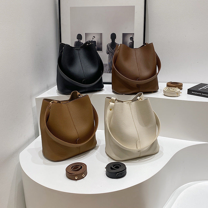 Winter Bucket Bag Set - Minimalist Crossbody Shoulder Bag for Women