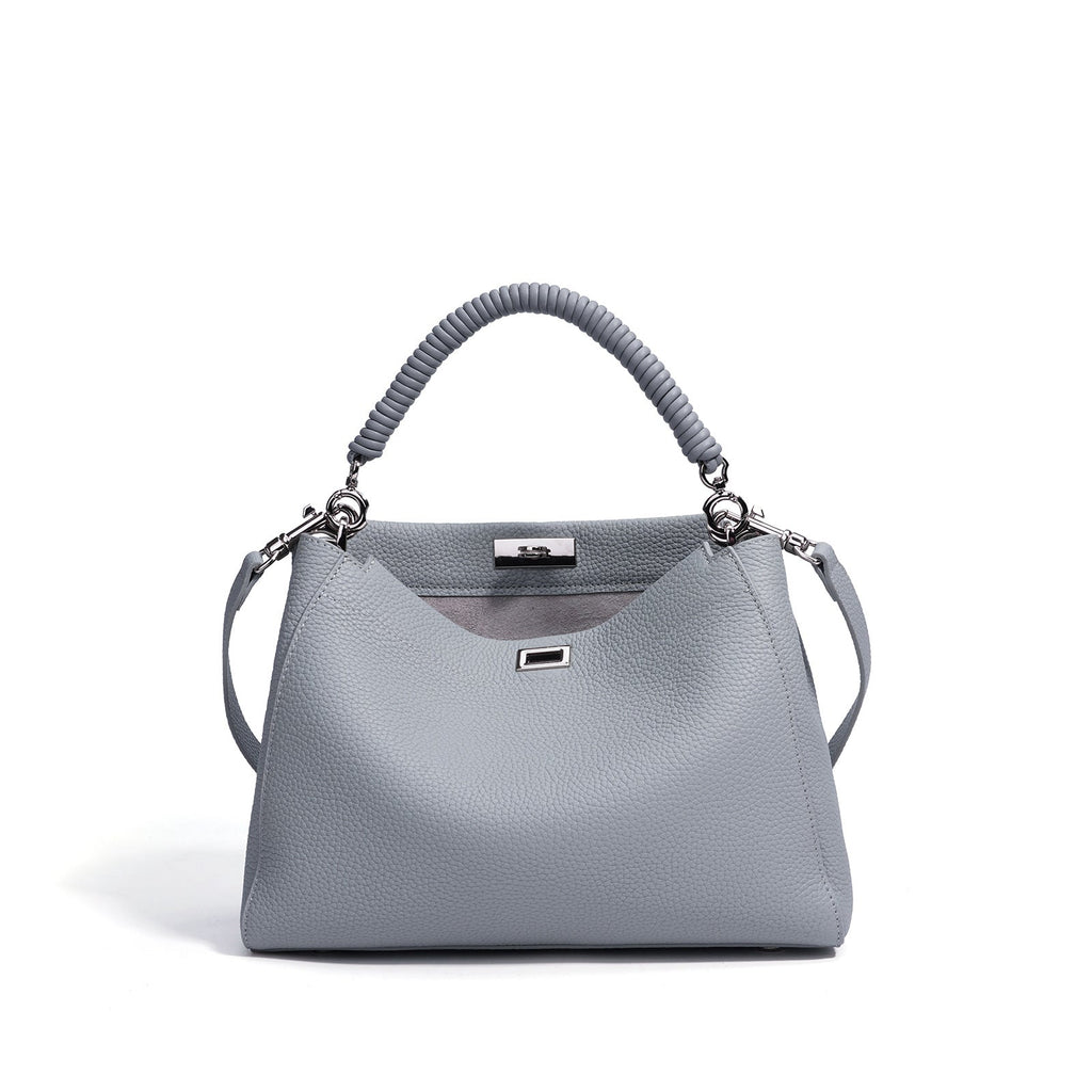 Premium Genuine Leather Crossbody Bag - Motorcycle Style Large Capacity Shoulder Bag for Women