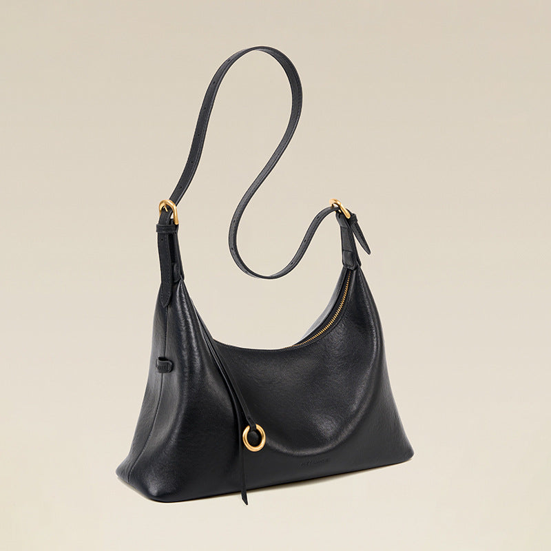 Women's Genuine Leather Underarm Shoulder Bag – Large Capacity Full-Grain Cowhide