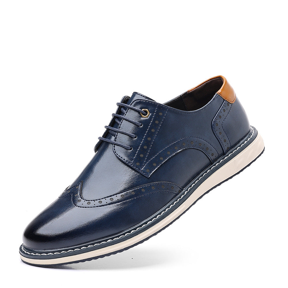 Premium Men's Business Casual Leather Shoes - Classic Lace-Up Oxford Dress Shoes