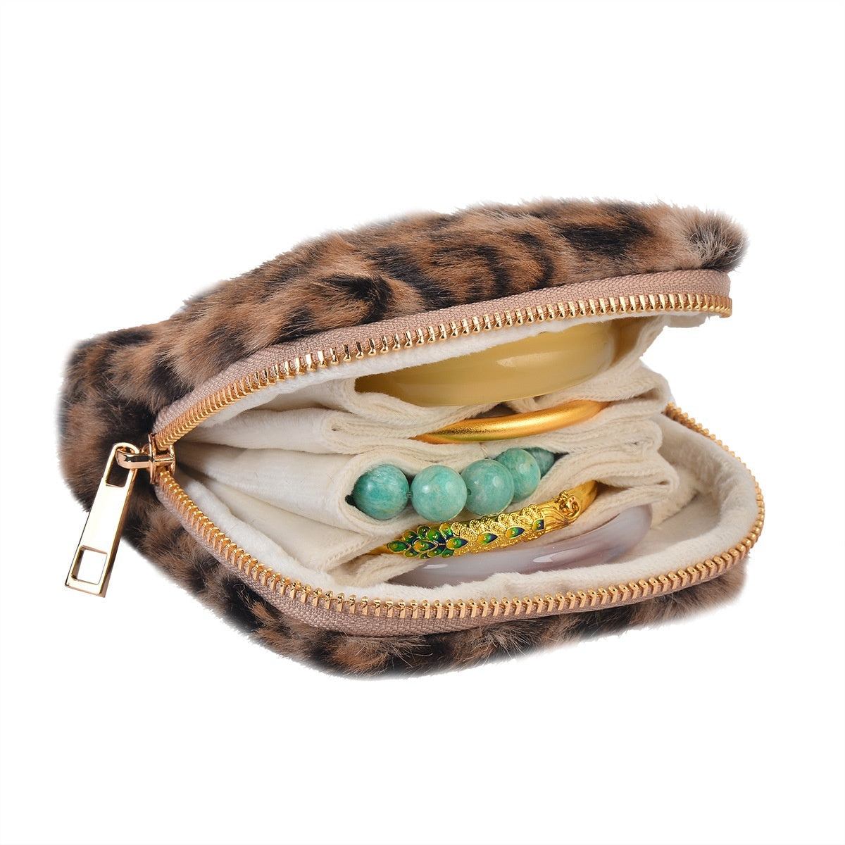 Multi-Layer Leopard Print PU Leather Jewelry Organizer Bag - Travel Storage Case for Rings, Bracelets & Pendants