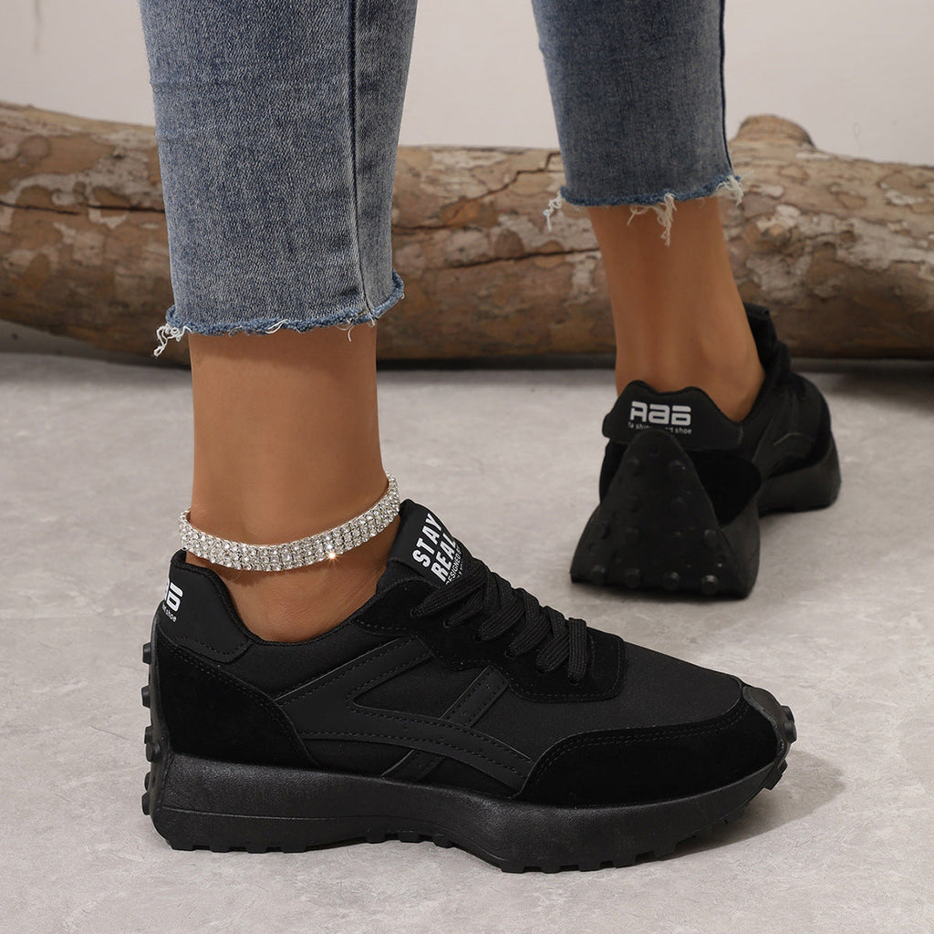Women's Versatile Lightweight Mesh Sneakers – Breathable Flat Sole Cross-Tie Casual Shoes
